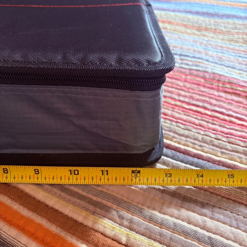 Case-it Zipper Binder Unisex OS Black Red Excellent 3-Ring Laptop Sleeve Strap
